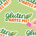 Gluten Hates Me Celiac Vinyl Sticker
