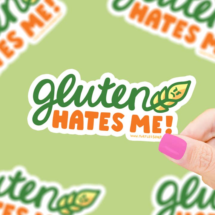 Gluten Hates Me Celiac Vinyl Sticker