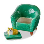 Orange Cat Chair Lidded Trinket Box Earthenware Everyday