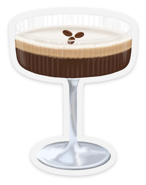 Espresso Martini Cocktail Sticker 3.1x2.4in