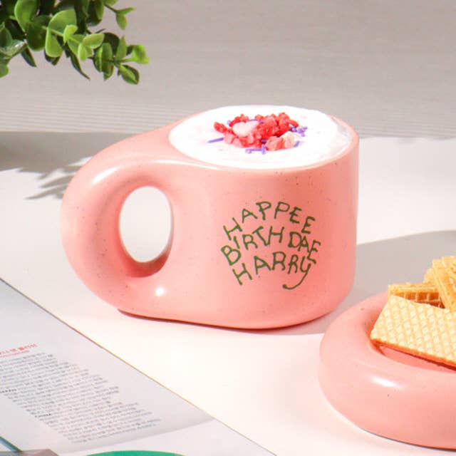 Harry Potter "Happee Birthdae Harry" Mug & Saucer Gift Set