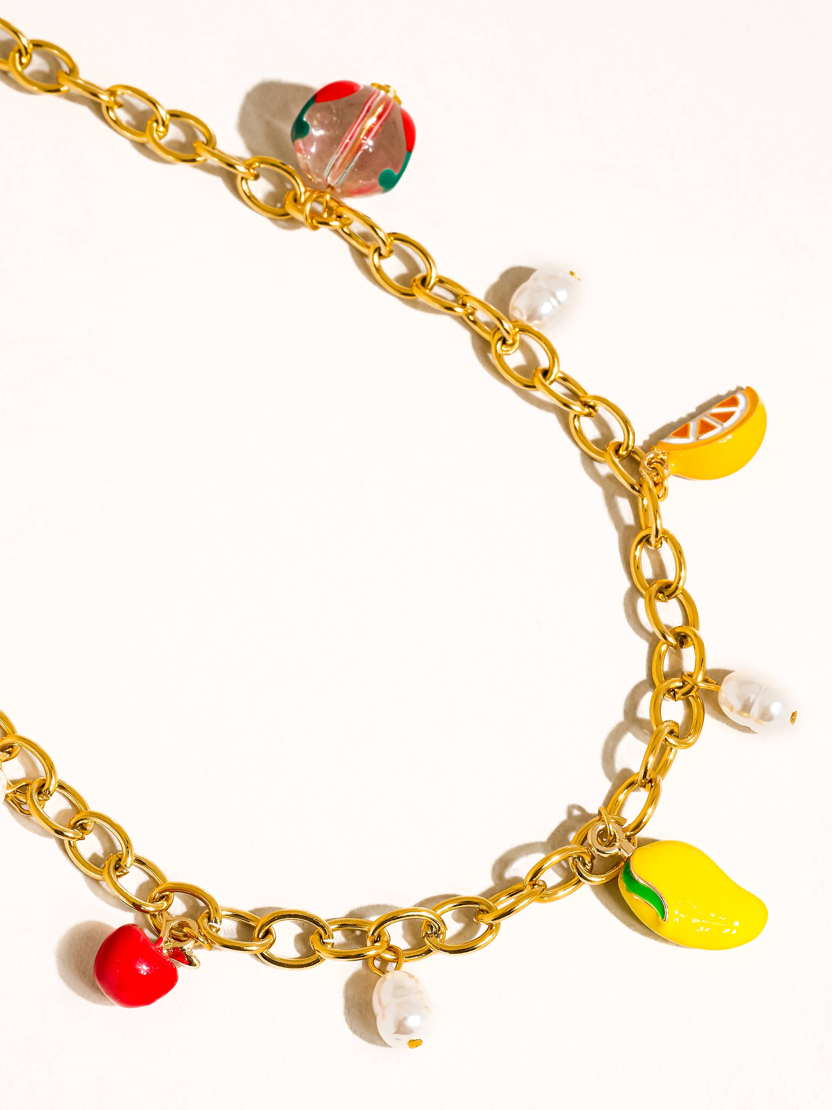 Positano 18K Gold Non-Tarnish Fruit Charm Necklace
