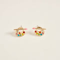 0.75 Inch Art Paint Brush Palette Artist Stone Post Earrings