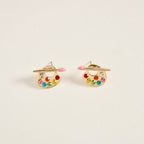0.75 Inch Art Paint Brush Palette Artist Stone Post Earrings
