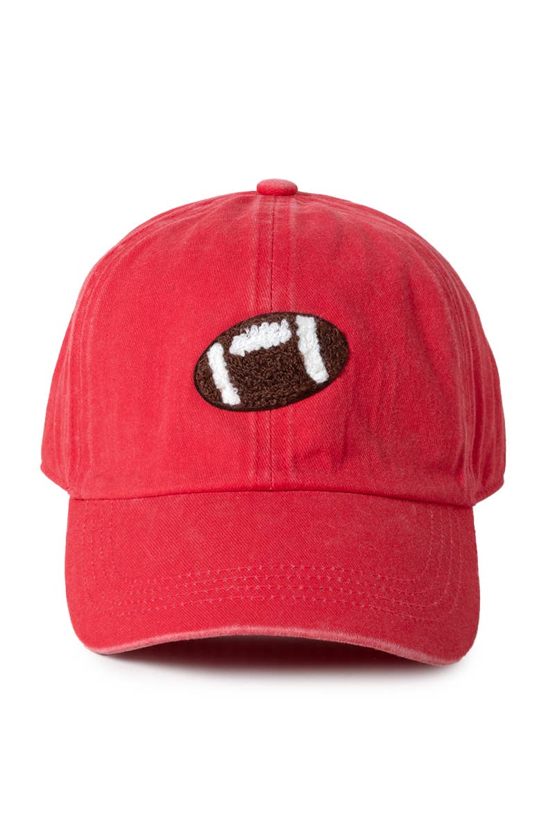 GAME DAY Chenille Football Patch Washed baseball cap