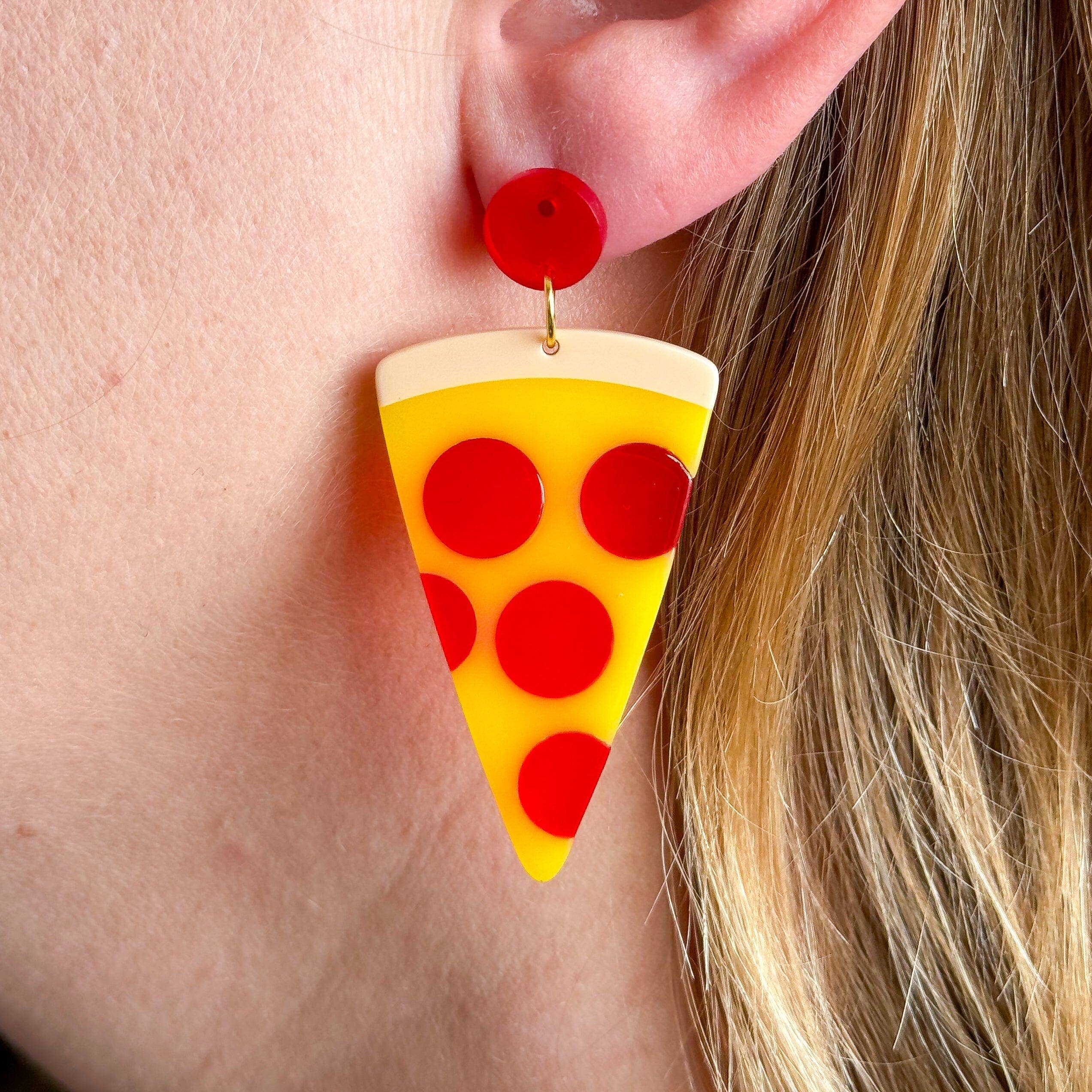 *SALE* Pizza Acetate Earrings