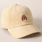 Cute Poodle Dog Embroidery Corduroy Baseball Cap