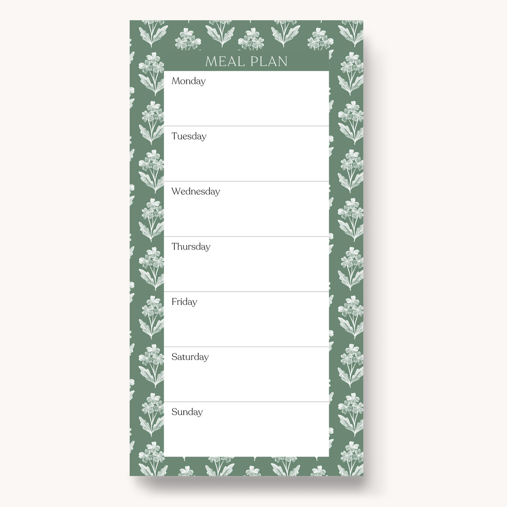 Floral Magnetic Meal Plan Notepad