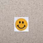 SMALL - Smiling Face, Embroidered, Iron on Patch
