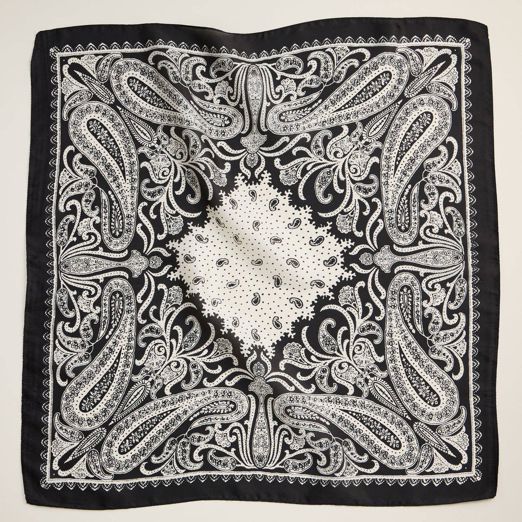 Silk Texture Paisley Bandana Scarf for Men & Women
