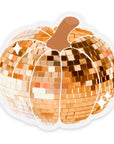 Clear Disco Ball Pumpkin Sticker, 2.9x2.9 in.