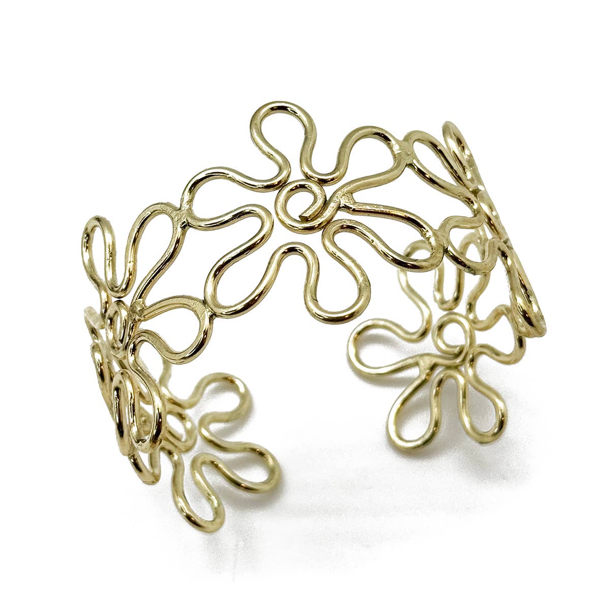 Gold Plated Floral Cuff