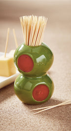 Olive Toothpick Holder Kitchen Accessory Green Dolomite