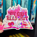 Hot Girls Read Smut Hot Pink Holographic Sticker