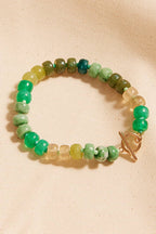 Flat Round Resin Bead Ombre Mixed Stretch Bracelet