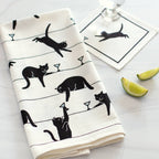 Black Cat Martini Tea Towel