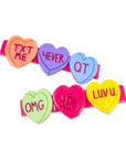 Candy Hearts Alligator Hair Clip Set