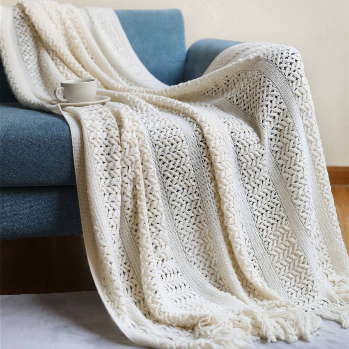 Soft Warm Chunky Knit Blanket