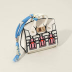 House Printed Faux Leather Elegant and Stylish Mini Purse / Bag Charm
