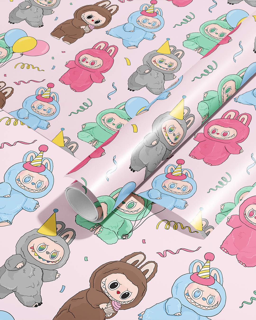 Big Into Party Energy, Lafufu Birthday Wrapping Paper