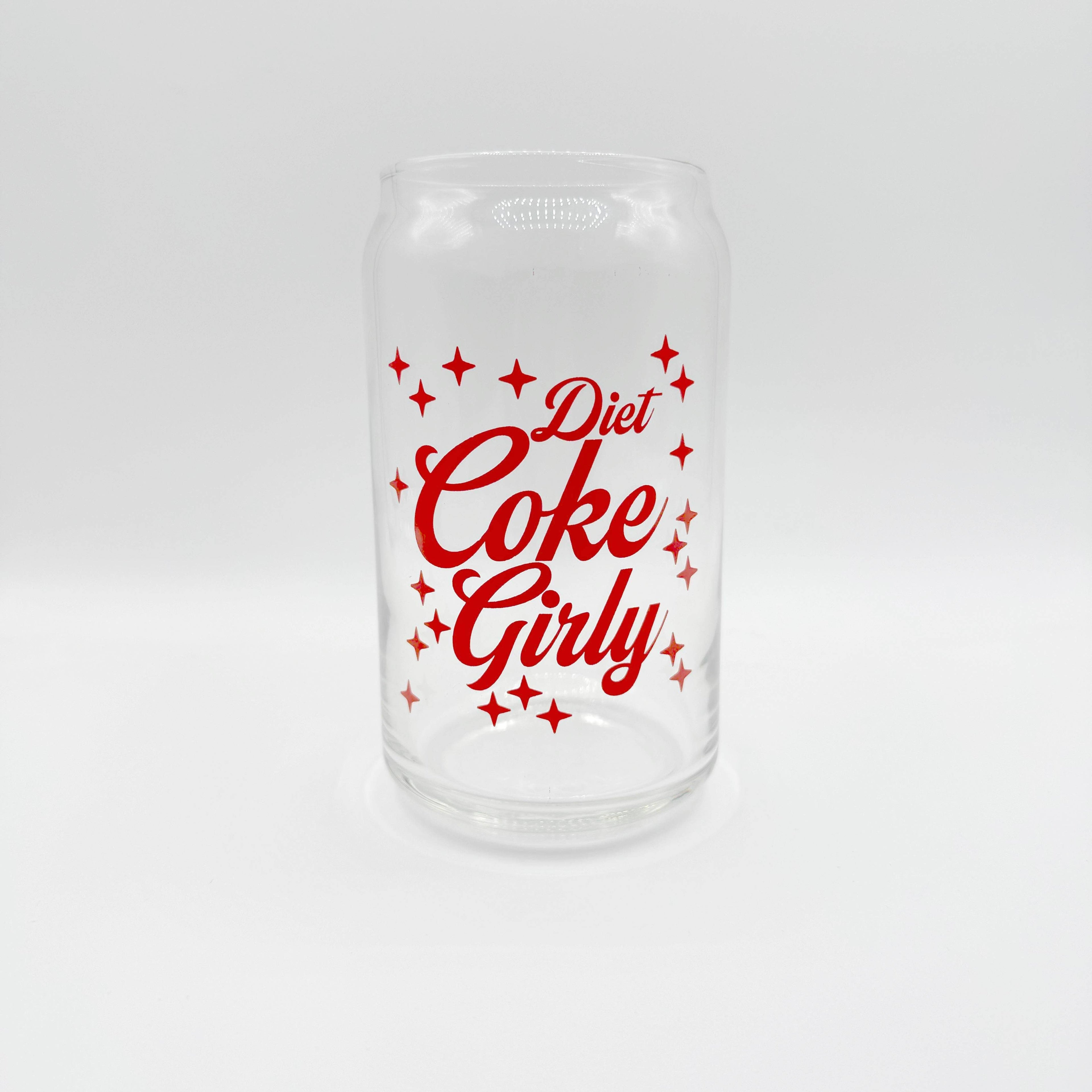 Diet Coke Girly Beer Can Glass
