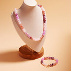 Flat Round Resin Bead Ombre Mixed Stretch Bracelet