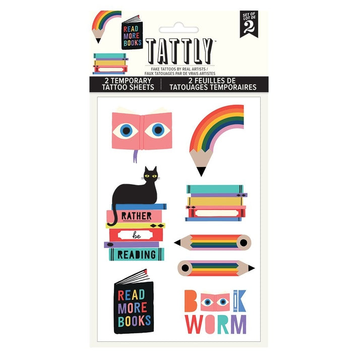 Bookworm Tattoo Sheet