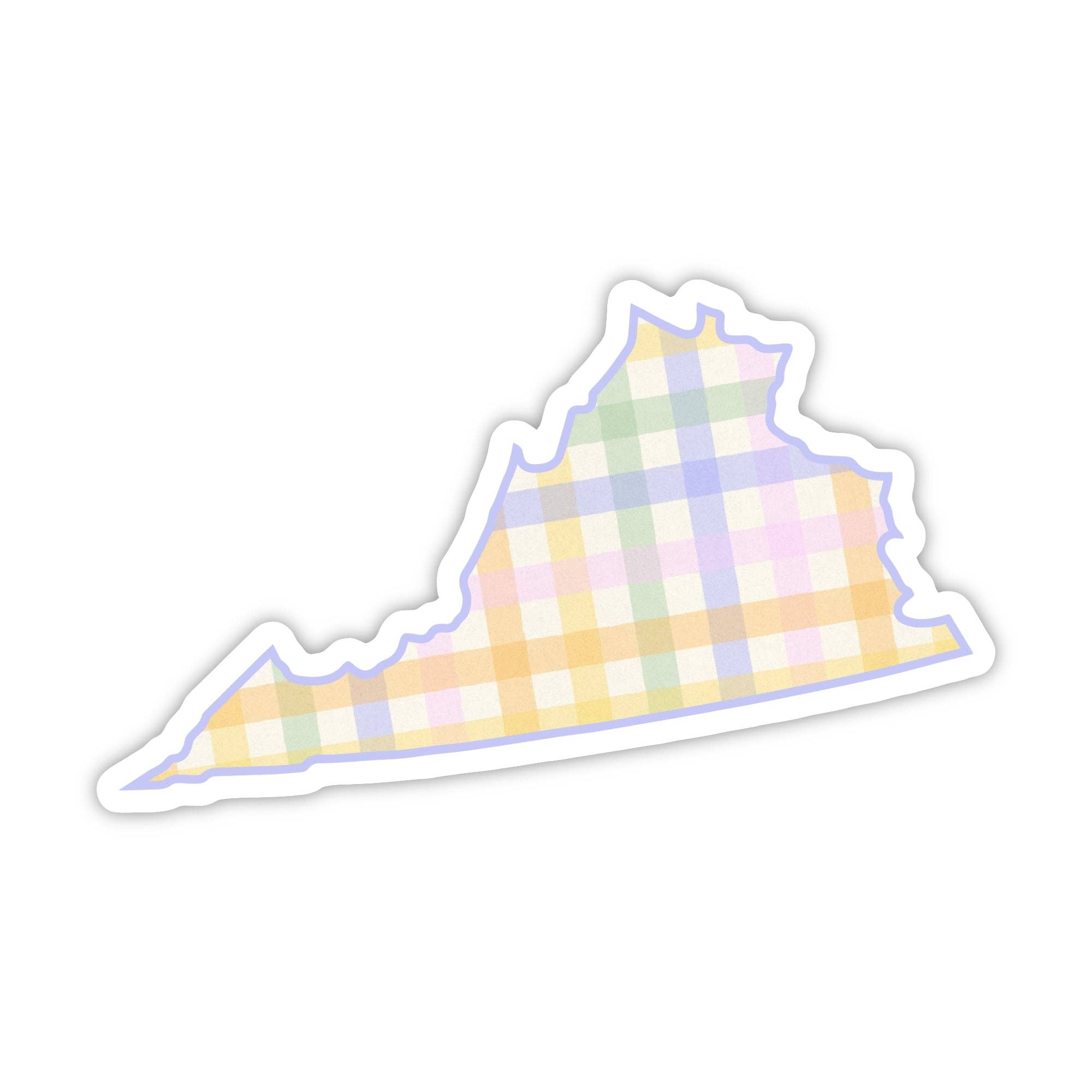 Virginia Pastel Gingham Pattern Sticker