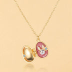 Enamel Easter Egg Locket Pendant Necklace