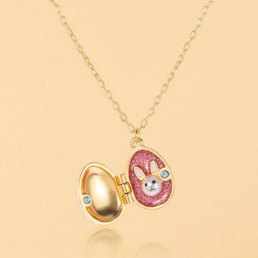Enamel Easter Egg Locket Pendant Necklace