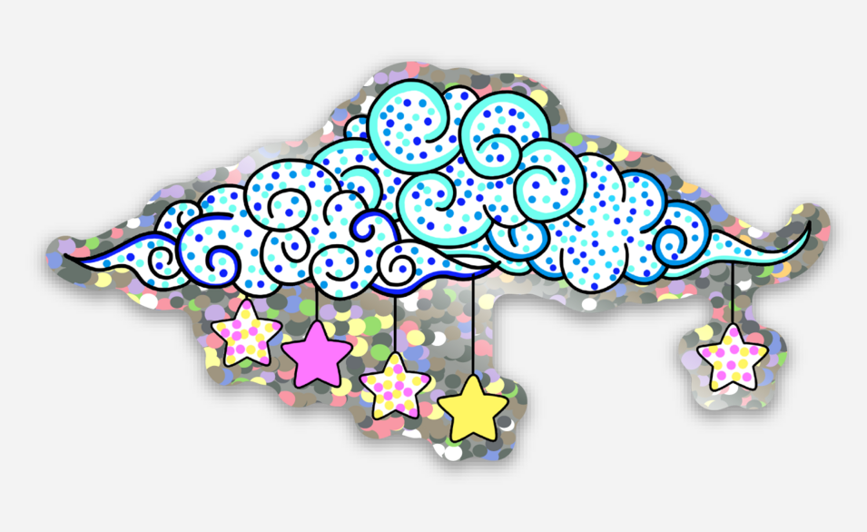 Glitter Starry Night Sticker