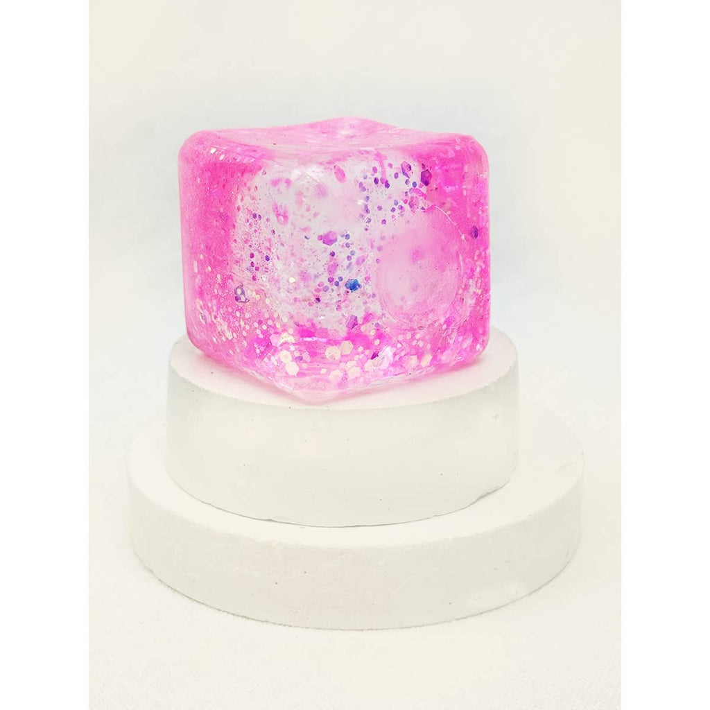 Viral Glitter Ice Cube Squishy Toy