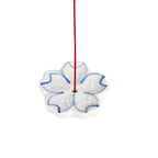 Sakura Cherry Blossom Incense Holder 2 inch White with Blue Outline (50/500)