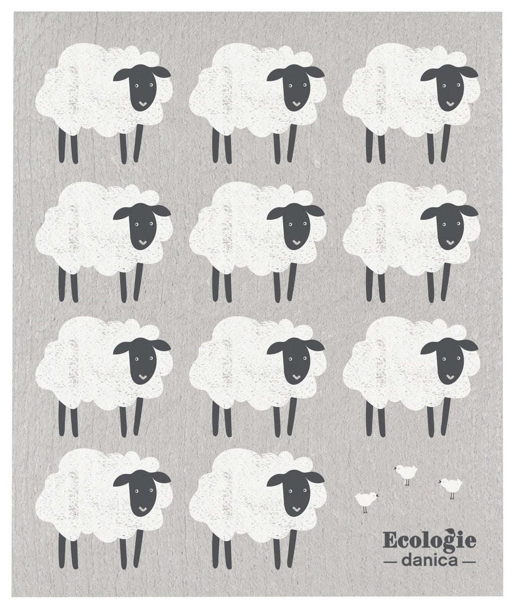 Counting Sheep Swedish Dishcloth