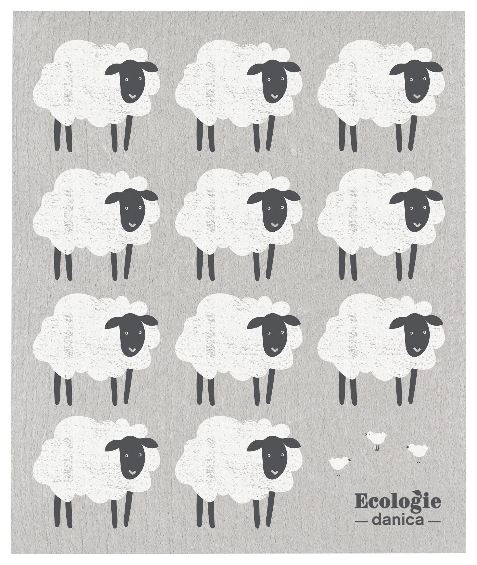 Counting Sheep Swedish Dishcloth