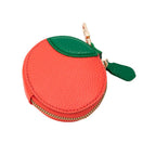 Faux Leather Orange Keychain / Bag Charm / Coin Purse