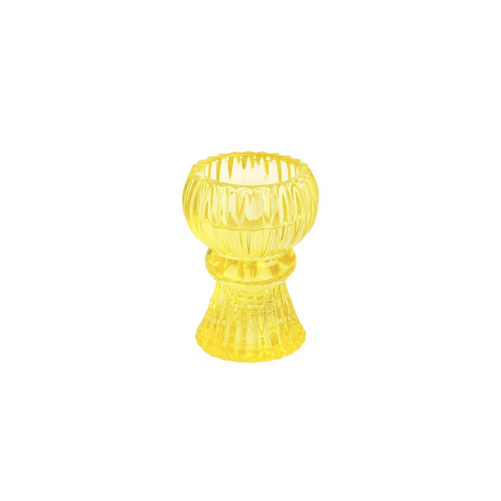 Yellow Glass Dinner Candle & Tealight Holder | Summer Gifts |