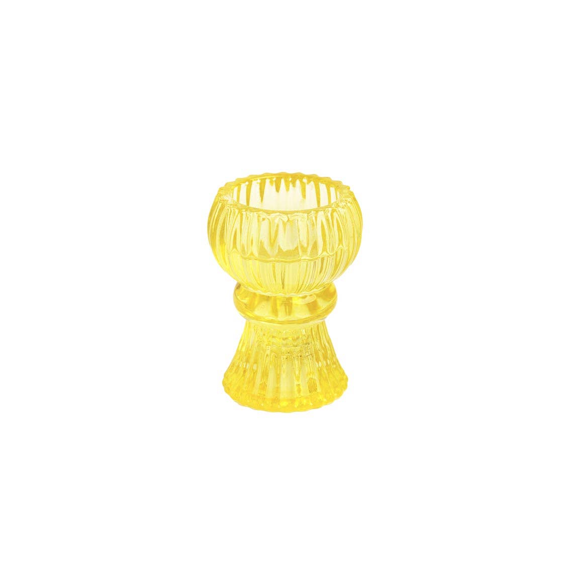 Yellow Glass Dinner Candle & Tealight Holder | Summer Gifts |