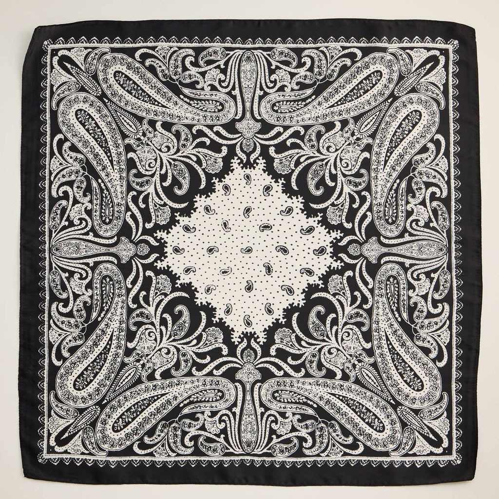 Silk Texture Paisley Bandana Scarf for Men & Women