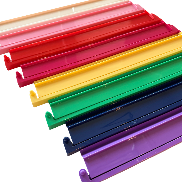 Mahjong Rack and Pusher Set of 4 - Solid Colors Pink Yellow Green Purple