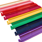 Mahjong Rack and Pusher Set of 4 - Solid Colors Pink Yellow Green Purple