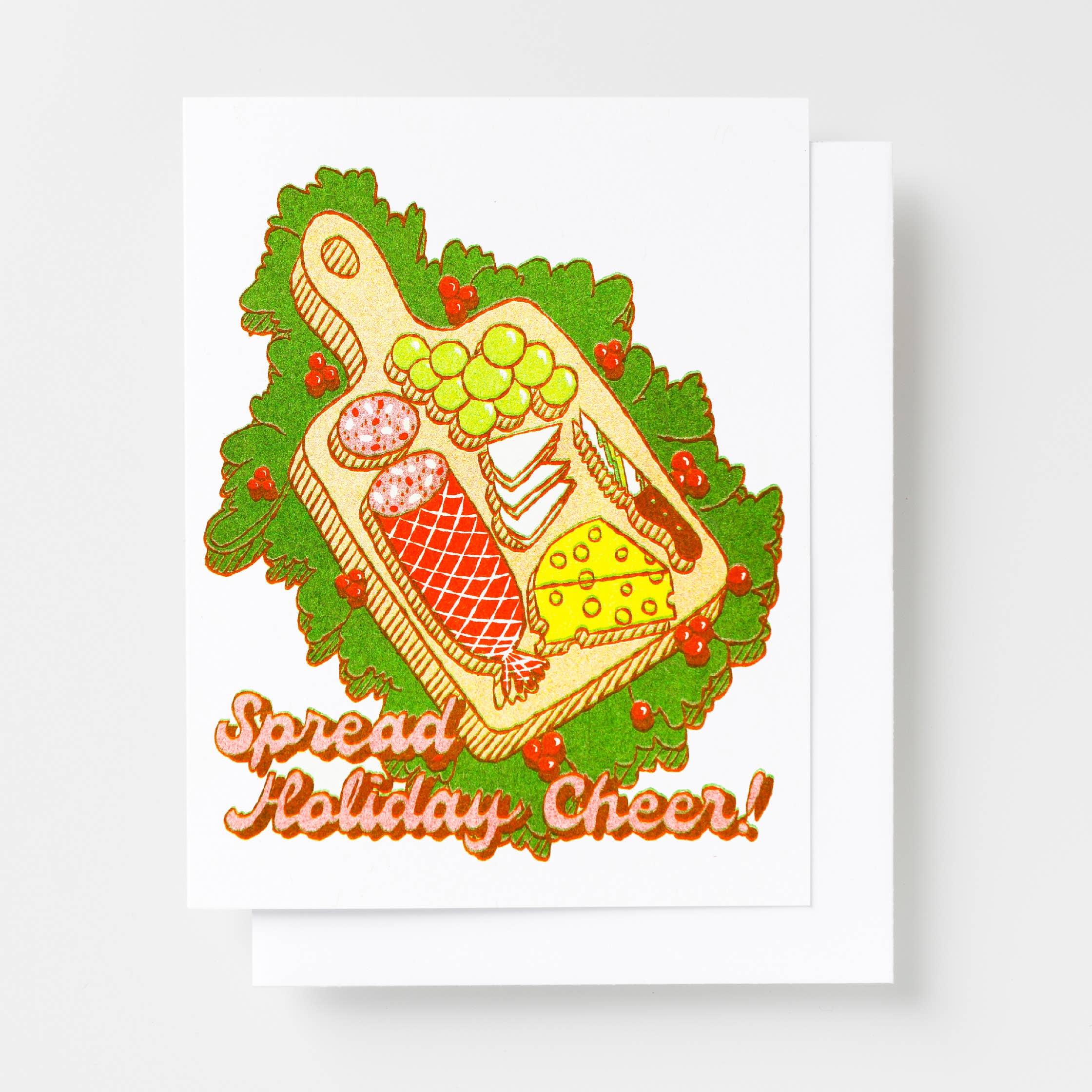 Spread Holiday Cheer Risograph Card - Charcuterie Christmas