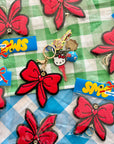 Red Bow Bag Charm Keychain