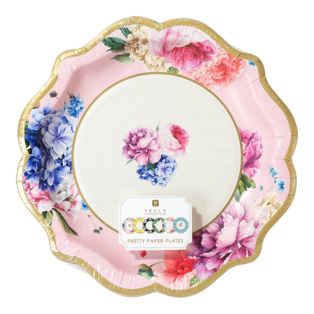 Mixed Floral Paper Plates - 12 Pack | Mothers Day Tea Party Decor |