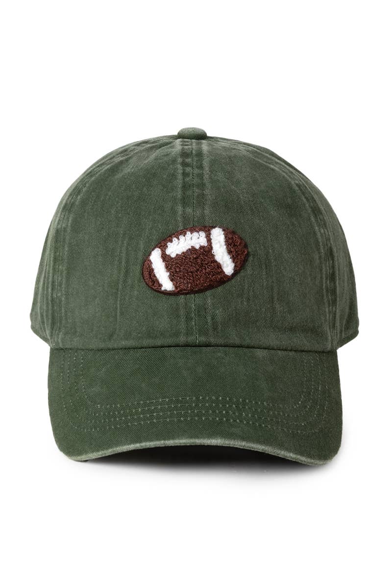 GAME DAY Chenille Football Patch Washed baseball cap