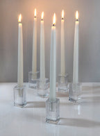 Clear Fluted Glass Square Candlestick Holder