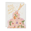 Champagne Fountain wedding greeting card