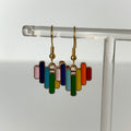 Rainbow Glitch Heart Pride Earrings