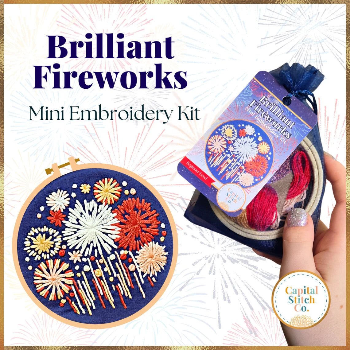 Brilliant Fireworks Mini Embroidery Kit