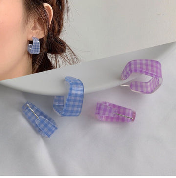 Plaid Hoop Earrings